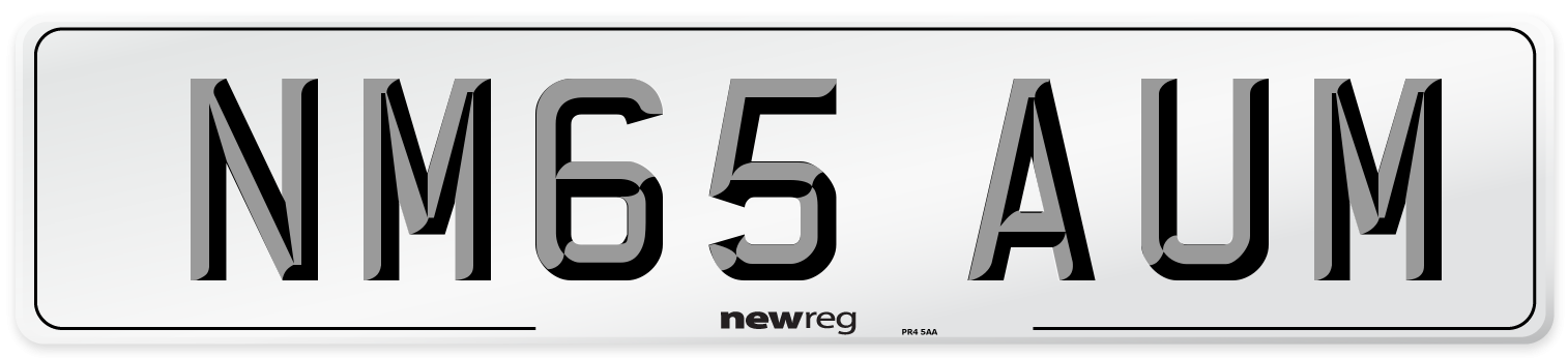 NM65 AUM Number Plate from New Reg